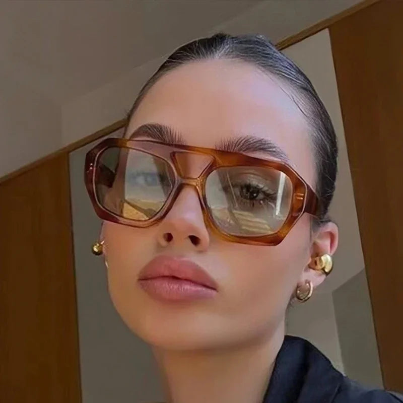 Luna Luxe - Oversized Square Tortoiseshell Glamour