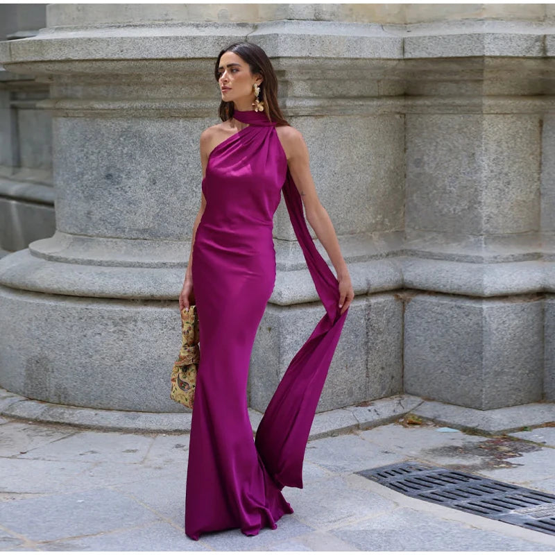 Verde Empress – Long Olive Cape Dress