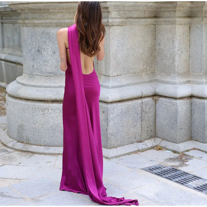 Verde Empress – Long Olive Cape Dress