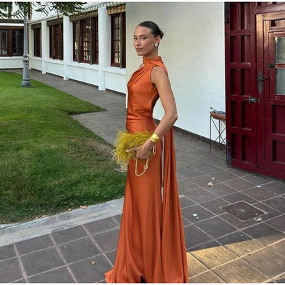 Verde Empress – Long Olive Cape Dress