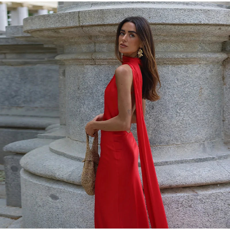 Verde Empress – Long Olive Cape Dress