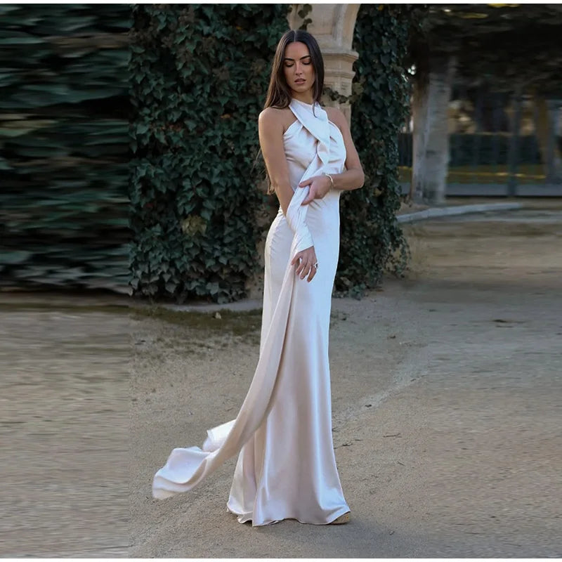 Verde Empress – Long Olive Cape Dress