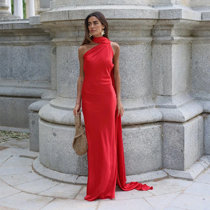 Verde Empress – Long Olive Cape Dress