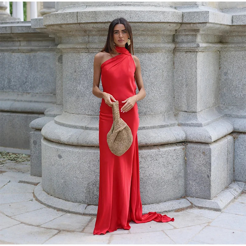 Verde Empress – Long Olive Cape Dress