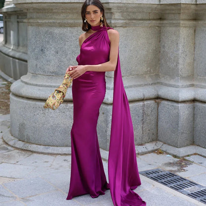 Verde Empress – Long Olive Cape Dress